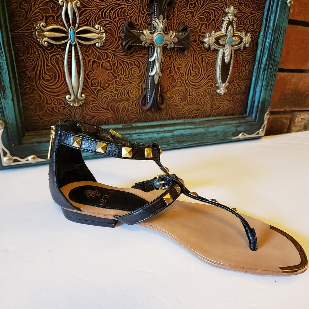 SALE. !!! Isola Leather Studded Sandals